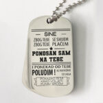 Vojna gravirana pločica  -  Sine, voli te tata