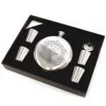 Personalizirana pljoska u kompletu sa 4 čašice i lijevkom- inox