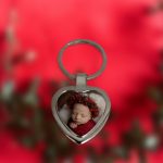 Personalizirani privjesak za ključeve sa fotografijom u obliku srca - 3d