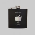 Personalizirana crna pljoska za mladoženju i mladu